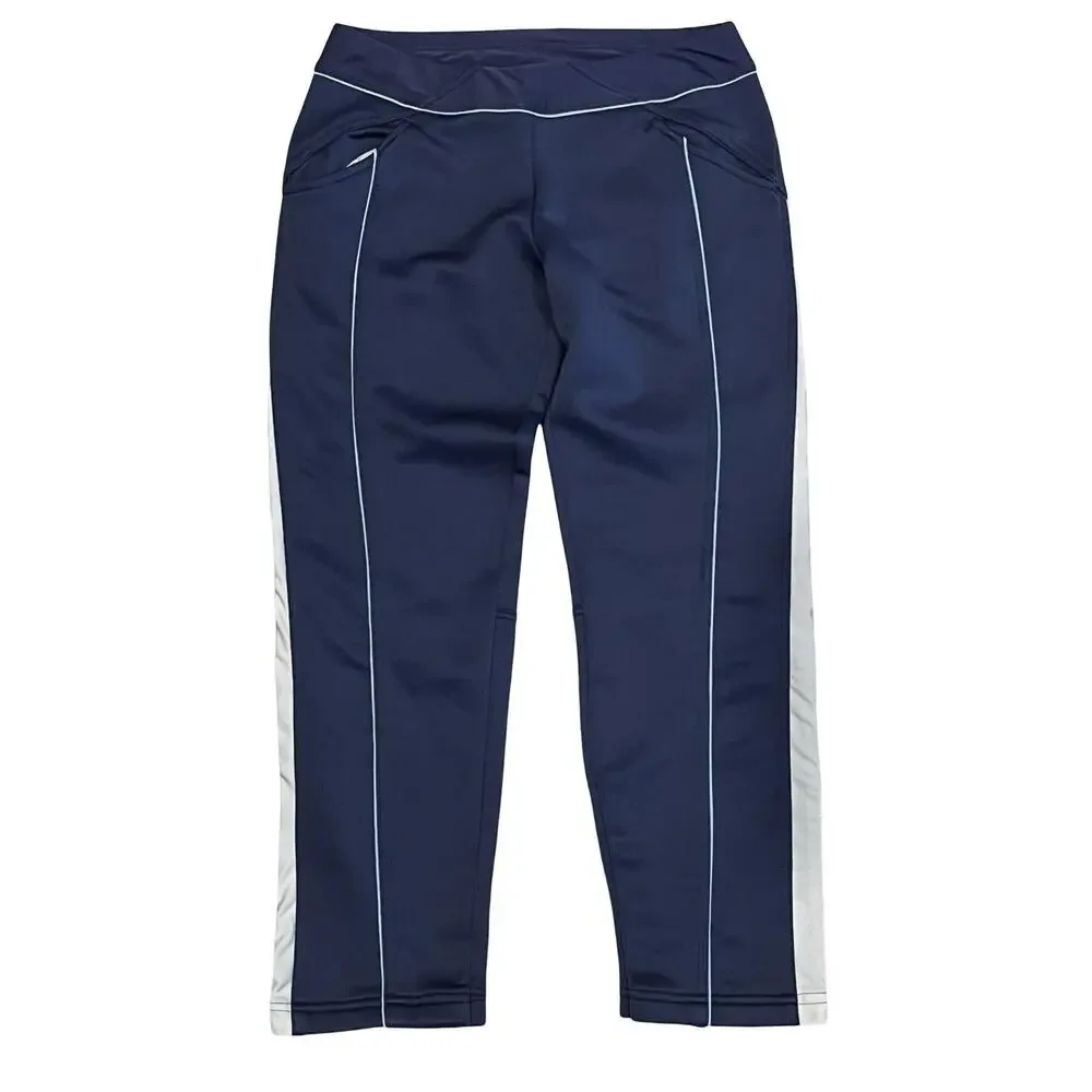 Nike Pants Womens Small Navy‎ Blue White Dri-FIT Tapered Track Athletic Gym